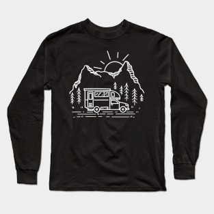 Handmade drawn Camping Illustration Art Long Sleeve T-Shirt